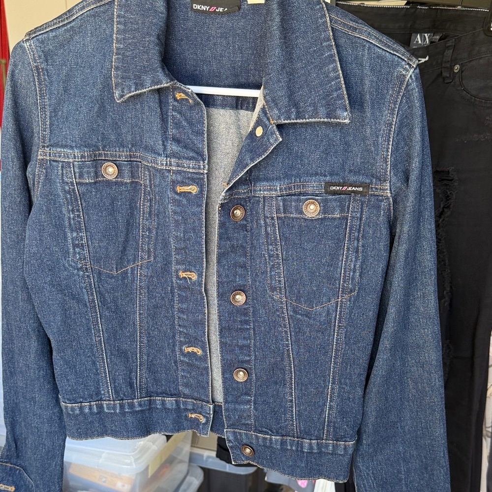 DKNY Dark Blue Jean Jacket for Women